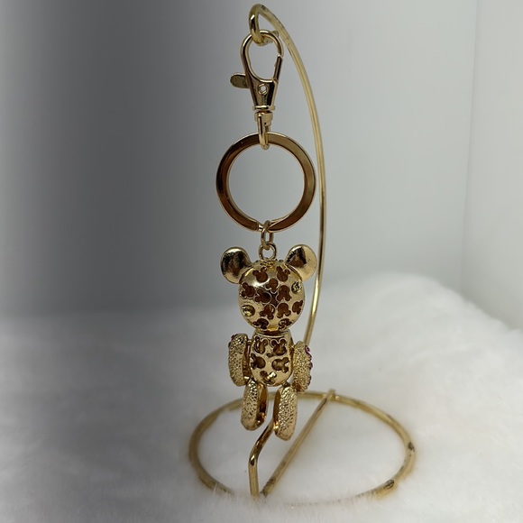 Keychain Rhinestone And Gold Tone Bear Pre-loved - Picture 2 of 6